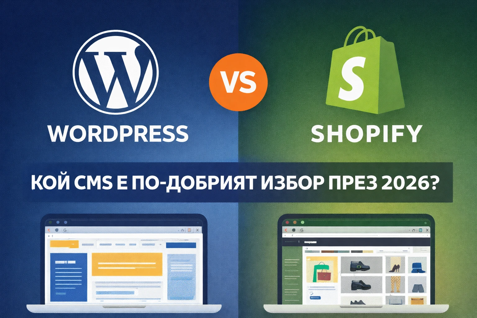 WordPress или Shopify – сравнение на CMS платформи за сайт и онлайн магазин през 2026