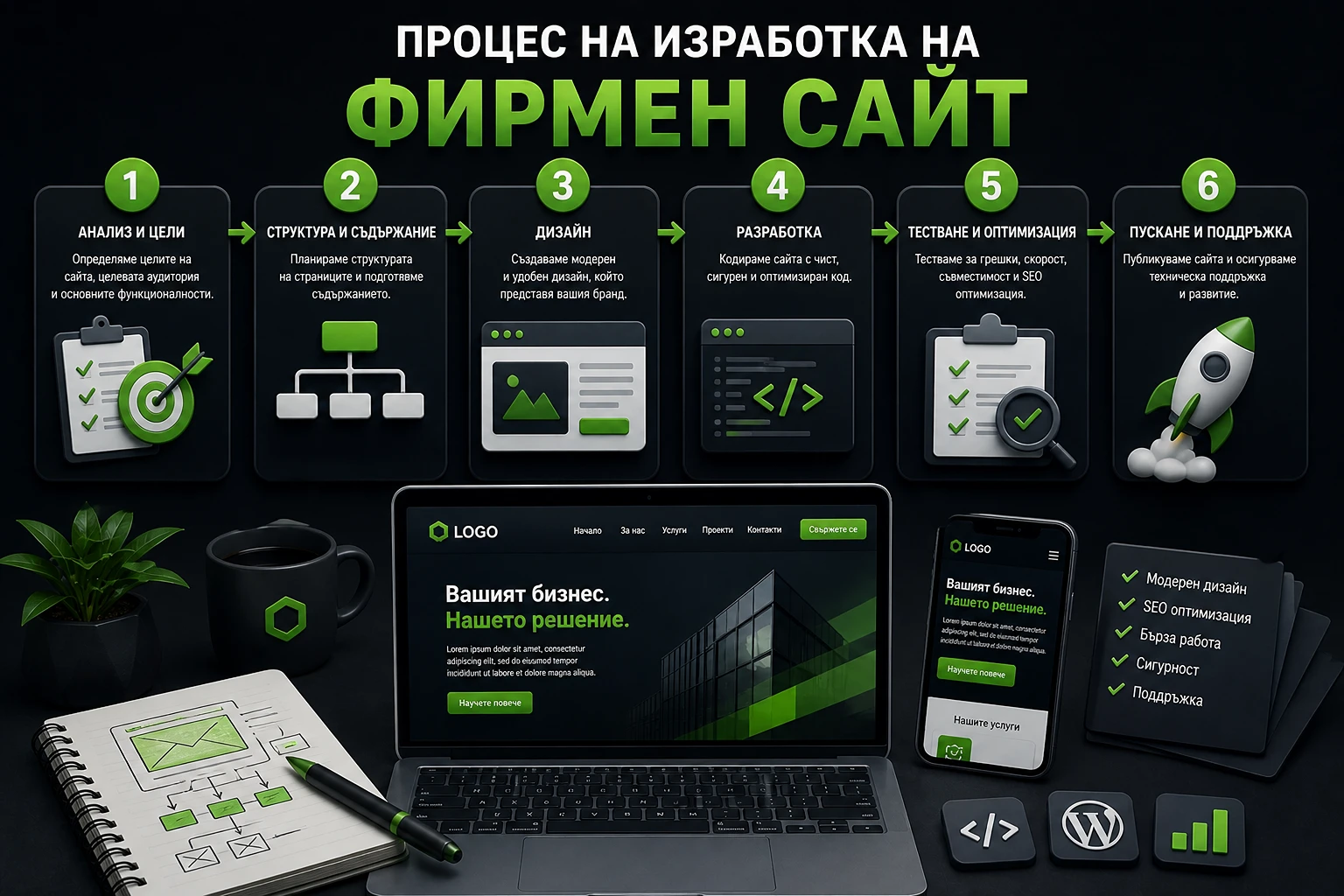 Business website process from planning to launch